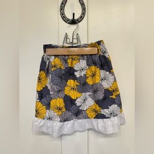 Laken & Lila gray and yellow floral skirt